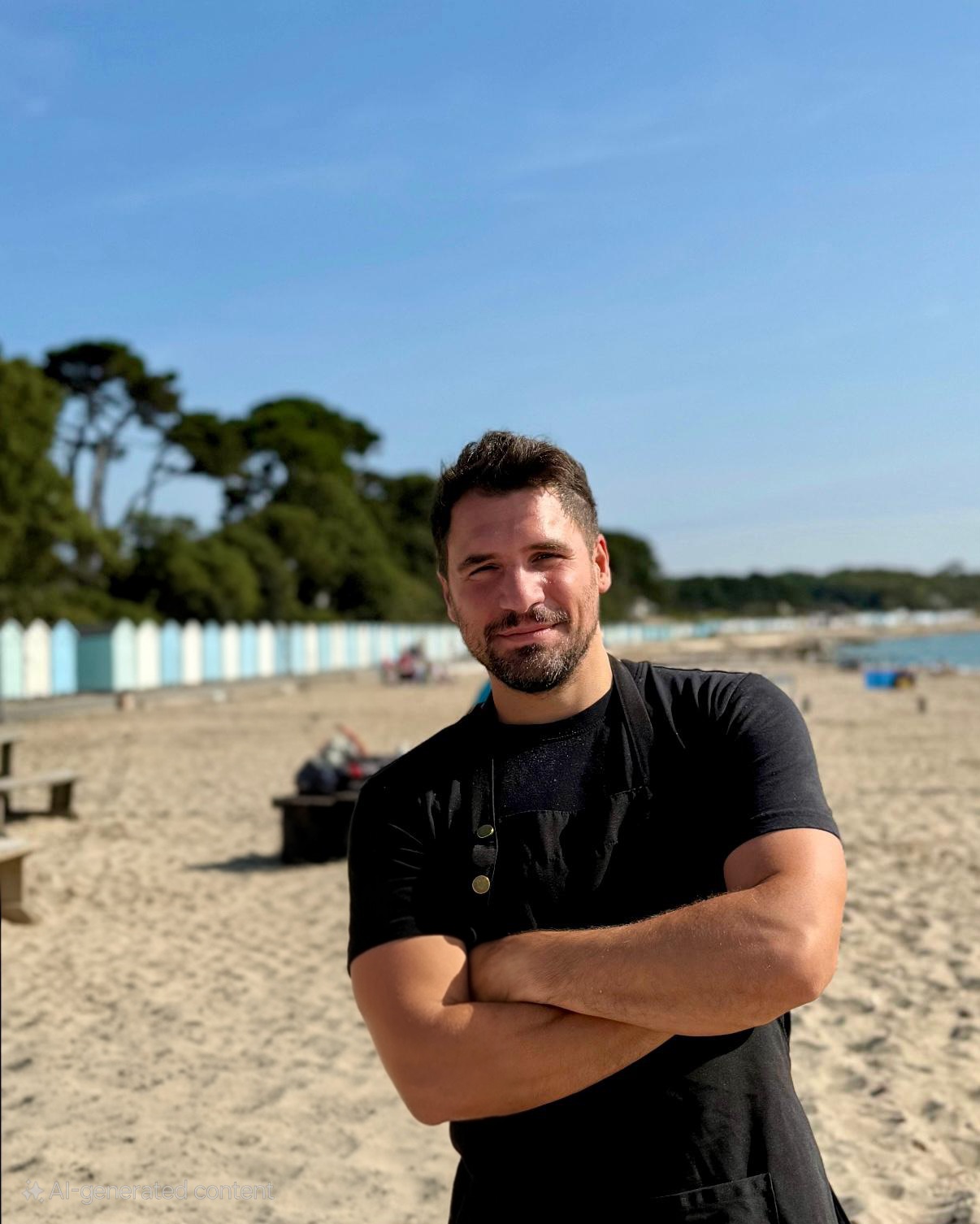 Mario Ursano, founder and pizzaiolo at Neapolitan Guys, on the beach