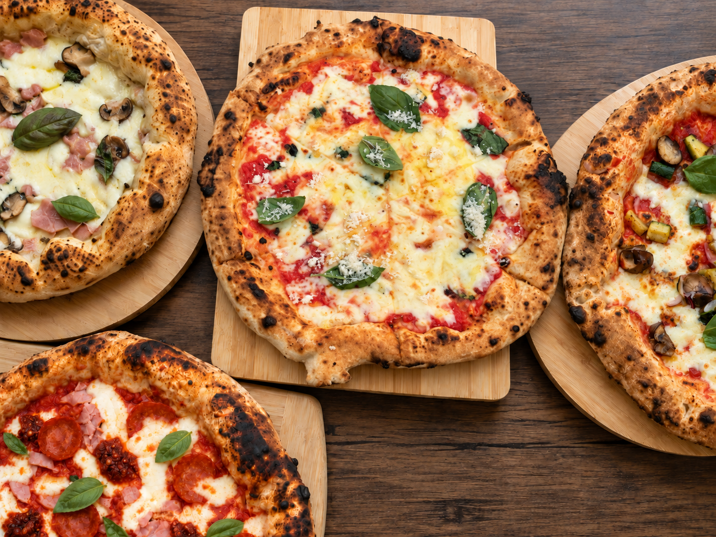 Fresh Neapolitan pizzas made by Neapolitan Guys